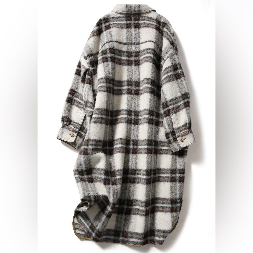 Rumere Oversized Tweed Wool Coat – Timeless Plaid, XS (Fits US 2-6) - Picture 5 of 15